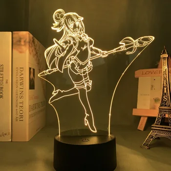 Anime KonoSuba Aqua Led Nat Lys Aqua Lampe til Soveværelse Indretning Fødselsdag Gave Roman KonoSuba Lys Gadget Drop Shipping images