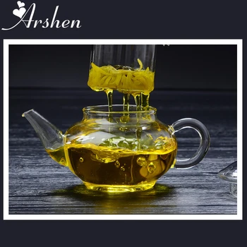 Arshen 250ml Filtrerbar varmeandigt Glas Tekande 2 Styles Dobbelt Væg eller Rustfrit Stål Montør Tekande Klart Glas Te Pot images