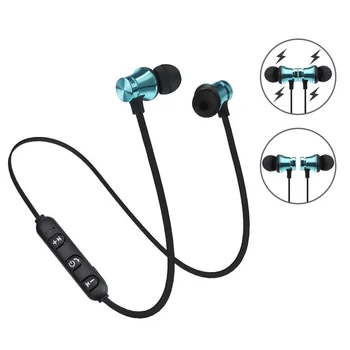 Bluetooth-kompatible Hovedtelefoner Sport Neckband Magnetiske Trådløse Høretelefoner, Earbuds Metal Musik Hovedtelefoner Med Mikrofon Til Alle Telefoner images