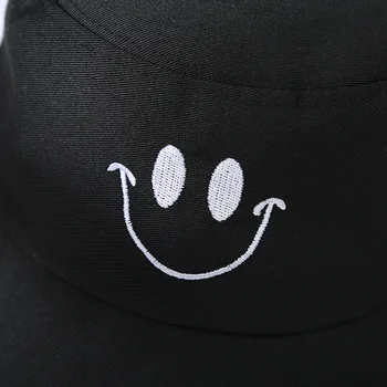 Broderi Smil Bucket Hat Unisex Sammenklappelig Spand Hat Smilende Ansigt Kvinder Unisex Cap Hip Hop Mænd Sommeren Cap images