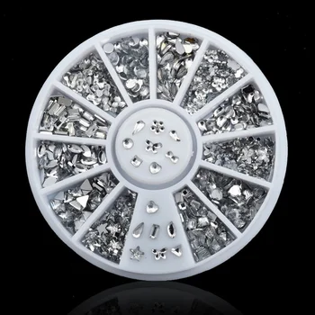 DIY-2 mm 3 mm Wihte Halvcirkel Pearl Søm Glitter Nail Rhinestones Hjul Nail Art Dekorationer Makeup-Værktøjer images