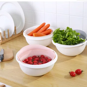 Dobbelt-lag dræn kurv skål opvask køkken si noodle grøntsager og frugt, afløb kurv images