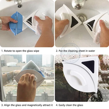 Dobbelt Side Magnetisk Vindue Renere Børste Vindue Børste Glas Cleaner Brush Tool Vinduet Børste til Vask af Husstandens Rengøring Værktøj images