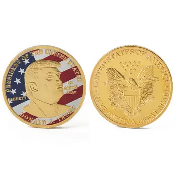 Donald Trump Formand Erindringsmønt Guld Sølv Forgyldt Bitcoin Collectible Gave Lidt mønter Historiske Memorabilia 2019 Ny images