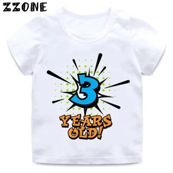 Drenge og Piger Fødselsdag Dreng Nummer 1-5 Brev Print T-shirt Baby Sommer Sjove Tøj Kids Fødselsdag Gave Nummer, T-shirt images