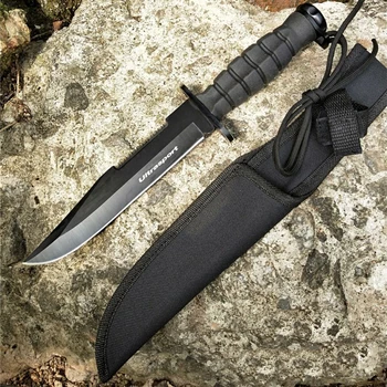 DuoClang Ørkenen på Jagt Kniv ABS Fiber Plast Håndtag Militær Kamp Overlevelse Fixed Blade Knife images