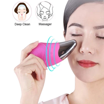 El-Facial Cleansing Børste Silikone Skin Care Vibrationer Massageapparat til Ansigt Homeuse Ansigt Deep Pore Cleansing Skønhed Enhed images