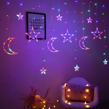 EU Stik til Batteri/Moon Star LED Fe String Lys Krans EID Mubarak Ramadan Dekoration Jul, Ferie Belysning bryllupsfest images