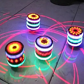 Farverige Flash LED, Lys, Musik, Gyroskop Træ Lysende snurretop Børn Toy Klassiske Spil Legetøj For Børn images