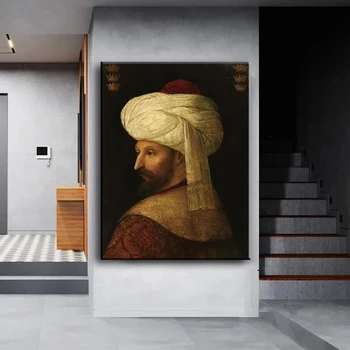 Fatih Sultan Mehmet Portræt billede på Lærred Maleri Klassiske Figur Væg Kunst, Billeder, Plakater til stuen Hjem Væggen Cuadros images
