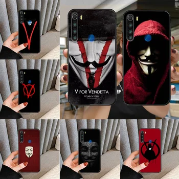 Filmen V for Vendetta Telefonen Tilfælde dække For XIAOMI Redmi Note 3 4 4X 5 6 7 8 9 Pro T S max black prime silikone celle dække 3D images