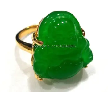 GRATIS FORSENDELSE >>>2 farver! mænd/kvinders lyst skære grønne STEN Buddha velsigne glade ring #7,8,9 images