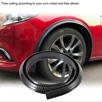 Gummi Car Wheel-Arch Protector-Carbon-Fiber Struktur Fender Anti-Kollision Strip Trim Beskyttelse Moulding 1,5 m Auto Universal images