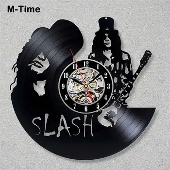 Guns N Rose Slash vinylplade vægur Musik Tema 3D Stickers Rock Band Vinyl Ur LED Væg Ur Moderne Design Home Decor images