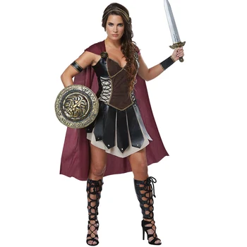 Halloween Middelalderen Krigere, Xena Kostume Kvinder Romerske Prinsesse Spartan Gladiator Soldat Cosplay Fancy Kjole images
