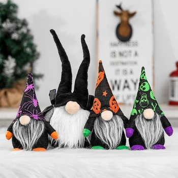 Halloween Nisser Lækker Indretning Håndlavet Tomte Svenske Gnome Nisse Skandinaviske Elf Ornamenter Heks Spider Tabel Dekorationer Gaver images