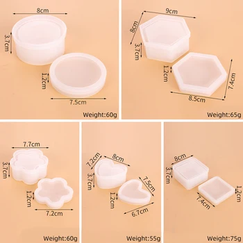Harpiks, Silikone Formen opbevaringsboks Forme Til Smykker at Gøre Heart Shape Cut Skimmel Crystal DIY Epoxy UV-gaveæske Smykker Værktøjer, Forme images