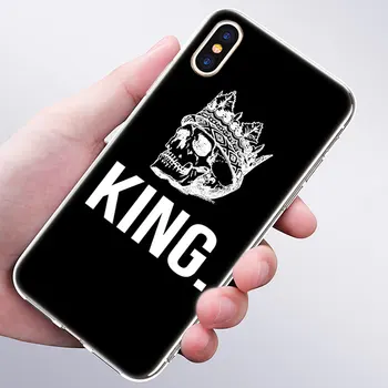 Hot Dronning og konge krone Coque Blød Silikone Case til Apple iPhone-11 Pro XS MAX X XR Plus 6 7 8 6s Plus 5 5S SE Mode Cover images