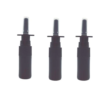 Hotsale 100 sæt 5ml Tom Sort HDPE Nasal Spray-Flaske med 18/410 Nasal Mist Spray Pumpe images