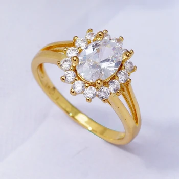 Hvide Cubic Zirconia Fine Ringe til Kvinder Mode Ædle Bryllup Smykker Ring images