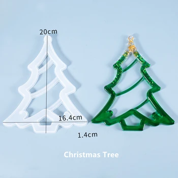 Jul Crystal DIY Harpiks, Silikone Formen juletræ Bell Månen Skimmel Harpiks Håndværk at Gøre Christmas Tree Dekoration images