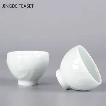 Kinesisk Keramik glas vand Kaffe kop Boutique-Hvid porcelæn lille Te-Skålen Håndlavet Te sæt Tilbehør Master, kop Te Drinkware images