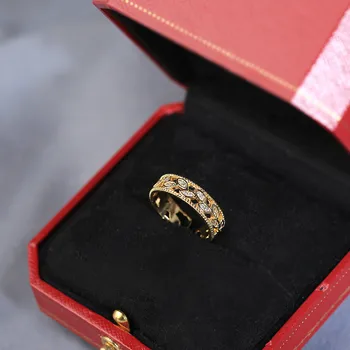 Klassisk Luksus Mode Zircon Guld Ringe Kvinde Bruden Bryllup Engagement Ring Vintage Kvindelige Smykker Tilbehør Jubilæum Gaver images