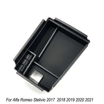 Konsol bil armlæn central opbevaring boks container handske arrangør Tilfældet For Alfa Romeo Giulia 2010-2021 /Stelvio 2017-2021 images