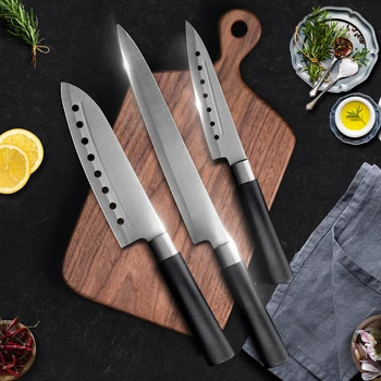 Køkken Knive Indstilles med Knivholder 5 7 8 Tommer 3CR13 420C High Carbon Stainless Steel Nytte Vegetabilsk Udskæring af Kød Kokkens Kniv images