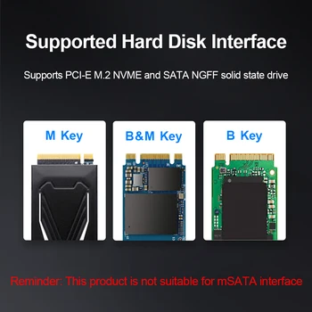M. 2 NVMe NGFF SSD TIL PCIE 3.0 X4 4X Adapter, M-Tasten B-TASTEN Dobbelt interface Card M2 Riser-Kort Adapter til 2230/2242/2260/2280 SSD images