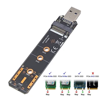 M. 2 til USB-Adapter M-Tasten M2 PCIe SATA til USB 3.1 Gen 2 Skriv ET SSD-adapterkort Breakout Kabel-Harddisk Splitter Kabel images