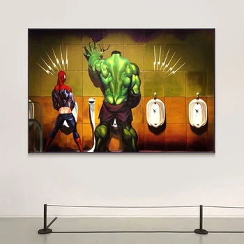 Marvel Lærred Plakater og Prints Avengers Film Hulk Superhelte I Toilet Thor Plakat Lærred Væg Kunst, Indretning til Hjemmet images