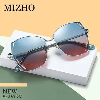 MIZHO Fremtidige Kobber Overdimensionerede Butterfly Metal Solbriller Kvinder Polariseret Spejl Briller Damer Trendy solbriller Klar Visuel images