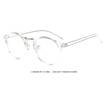 Mode Gennemsigtige runde briller klar ramme Kvinder Forestilling nærsynethed briller Mænd Briller Ramme nørd optiske billeder klar images
