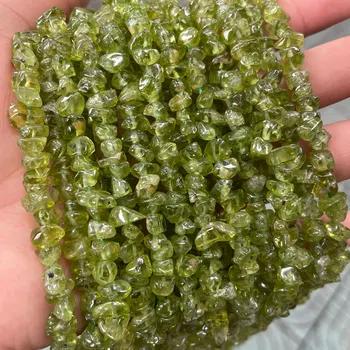 Naturlig Grøn Peridots Freeform Grus, Sten, 5-8mm Uregelmæssige Chips Løse Perler Til Smykker at Gøre DIY Armbånd Tilbehør 15