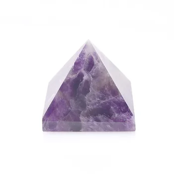 Naturlig Krystal Pyramide Kvarts Ametyst Reiki Healing Sten Chakra Reiki Meditation Crystal Point Hjem Indretning Håndværk Af Sten images