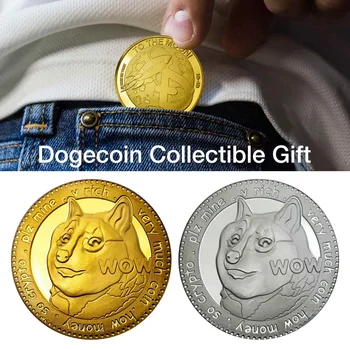 New Gold Dogecoin Coins Commemorative Collectors Gold Plated Doge Coin Collectable Gift images