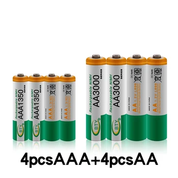 Ny 1,2 V AA-3000mAh Genopladelige NI-MH-Batterier+AAA-batteri 1350 mAh Rechageable batteri NI-MH 1,2 V AAA-batteri images