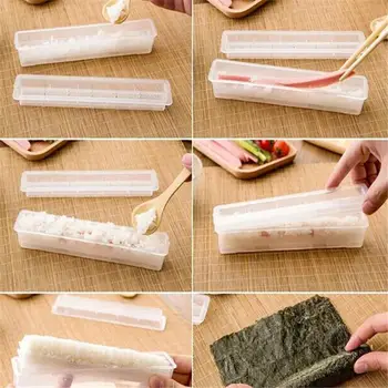Ny 3 Stk/sæt DIY Rulle Sushi Roll Forme Kød, Grøntsager Laver Ris Rulle Sushi Forme Køkken Tilbehør Kit Tools images