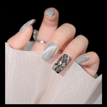 Nye Ankomst Farverige Diamant Glitter Nail Gel Polish Disco Stil Laser Metalglans Gel Lak Shimmer Powder Nail Art Lim images