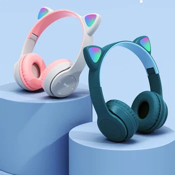 Nye Ankomst LED Kat Ear støjreducerende Hovedtelefoner Bluetooth-kompatible Unge Kid Headset, der Understøtter 3,5 mm Jack lydkabel images