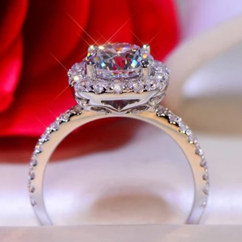 Nye Trendy Crystal Engagement Kløer Design-Hot Salg Ringe Til Kvinder AAA Hvide Cubic Zircon elegante ringe Kvindelige Bryllup Smykker images