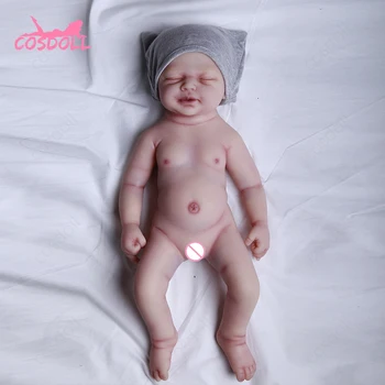 Nyeste 46CM Reborn Dukke Nyfødt Baby Doll 2.25 KG Realistisk Baby Legetøj meget blød full body silikone pige dukke Fødselsdag Gave images