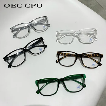 OEC CPO Vintage Black Square Frame Briller Kvinder Optisk Mode Eyewear Rammer Retro Klar Linse, Plast Briller O889 images
