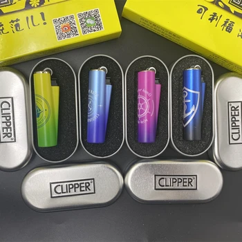 Original Clipper Lettere Metal slibeskive Butan Gas Lighter Udsøgt Metal Box Emballage til Indsamling og Gave images