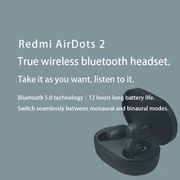 Original Redmi AirDots 2 Ægte Trådløs Bluetooth-5.0 Øretelefoner Xiaomi TWS Bas, Stereo Trådløse Øretelefoner med Mikrofon images
