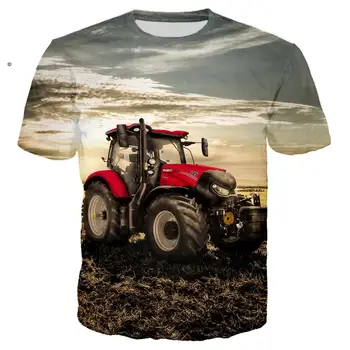 Overdimensionerede 3D-Print Ny Bil, Traktor T-shirt Mænd Hip Hop Ropa Hombre Casual Streetwear Boy T-shirt Mand Tshirt Toppe Mandlige Tøj images