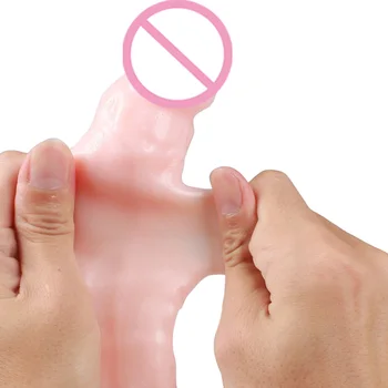Penis ExtendePenis Ærme Kondom Ærme Genanvendelige Gummi Pik Mandlige Cock Forstærker for Mænd Adult Sex Toy images