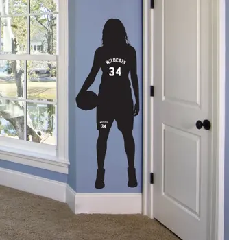 Piger Basketball Gaver Personlig Navn og Nummer Basketball Indretning Væggen Sticke Kvindelige Basketball-Soveværelse Decal Art NY-21 images
