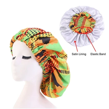 Pletten Bonnet for Kvinder Afrikansk Stil Extra Large Motorhjelmen til at Sove Designer Silke Wrap dit Hoved Hat Beanie Muslimske Cap images